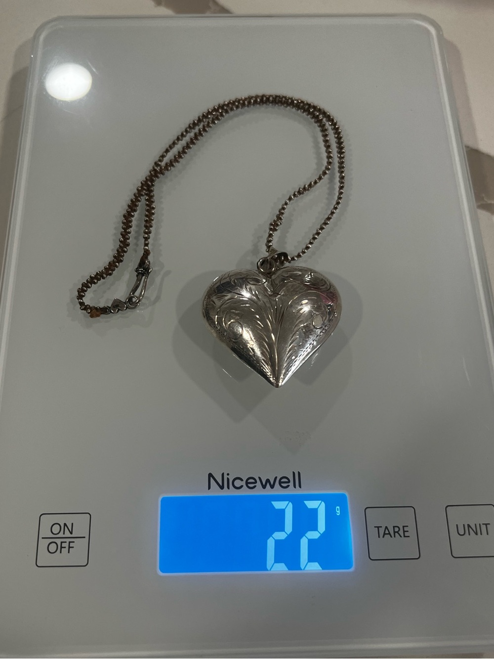 Vintage Sterling Silver Oversized 2” Puffy Heart Necklace 925 Statement 22g - Picture 15 of 16